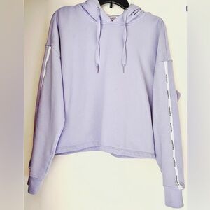 Calvin Klein Performance Women’s Light Purple Pullover Hoodie Logo Sleeves Large